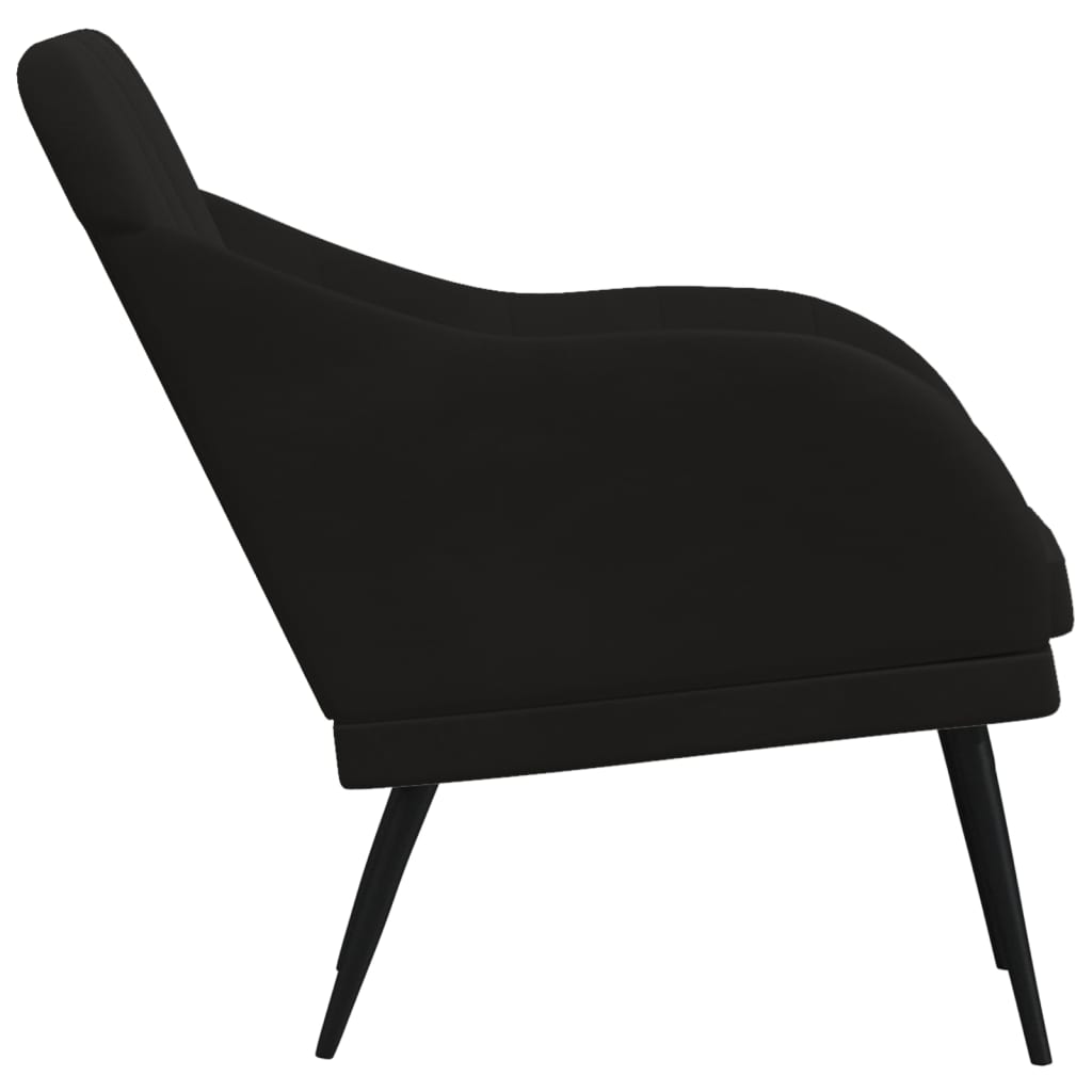 vidaXL Fotel, czarny, 63x76x80 cm, obity aksamitem