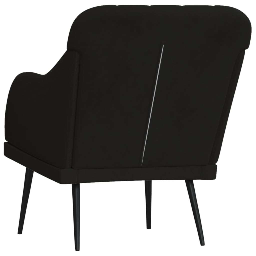 vidaXL Fotel, czarny, 63x76x80 cm, obity aksamitem
