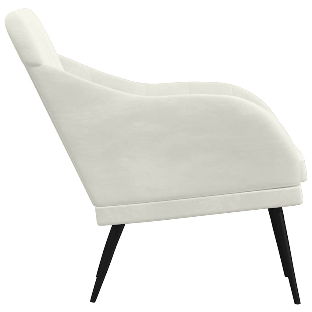 vidaXL Fotel, kremowy, 63x76x80 cm, obity aksamitem