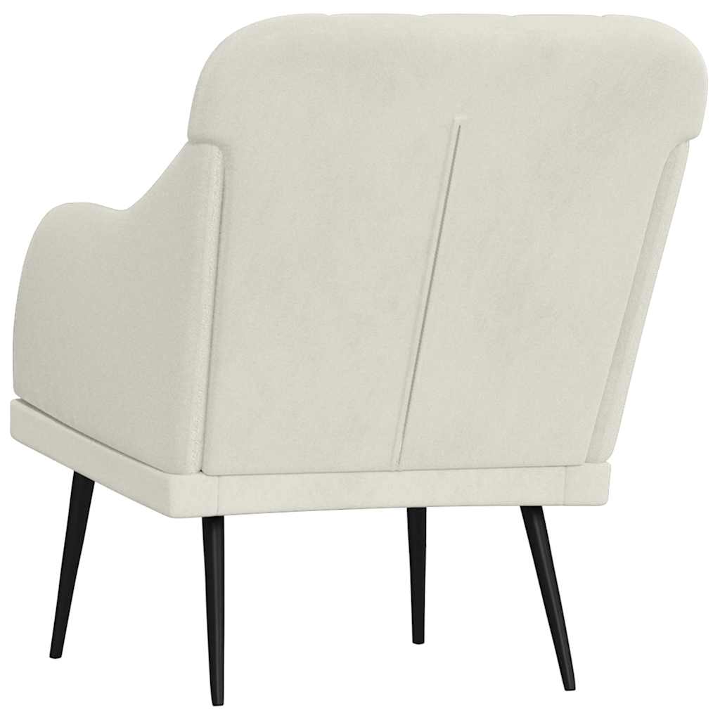 vidaXL Fotel, kremowy, 63x76x80 cm, obity aksamitem