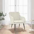 vidaXL Fotel, kremowy, 63x76x80 cm, obity aksamitem