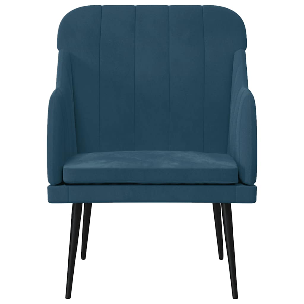 vidaXL Fotel, niebieski, 63x76x80 cm, obity aksamitem