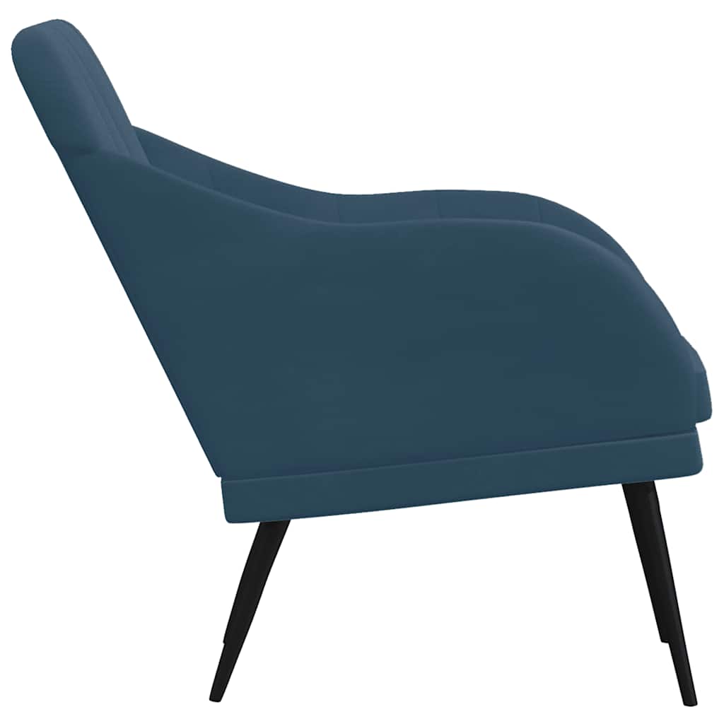 vidaXL Fotel, niebieski, 63x76x80 cm, obity aksamitem