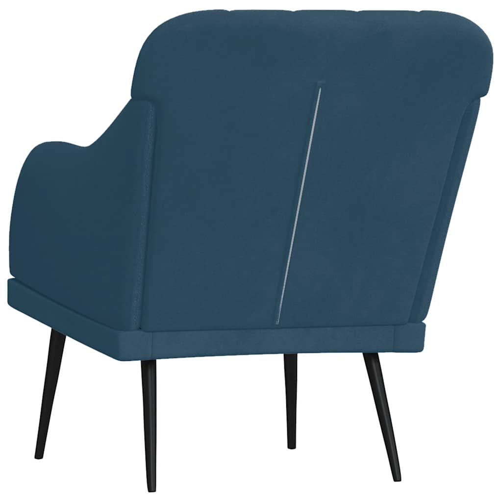 vidaXL Fotel, niebieski, 63x76x80 cm, obity aksamitem