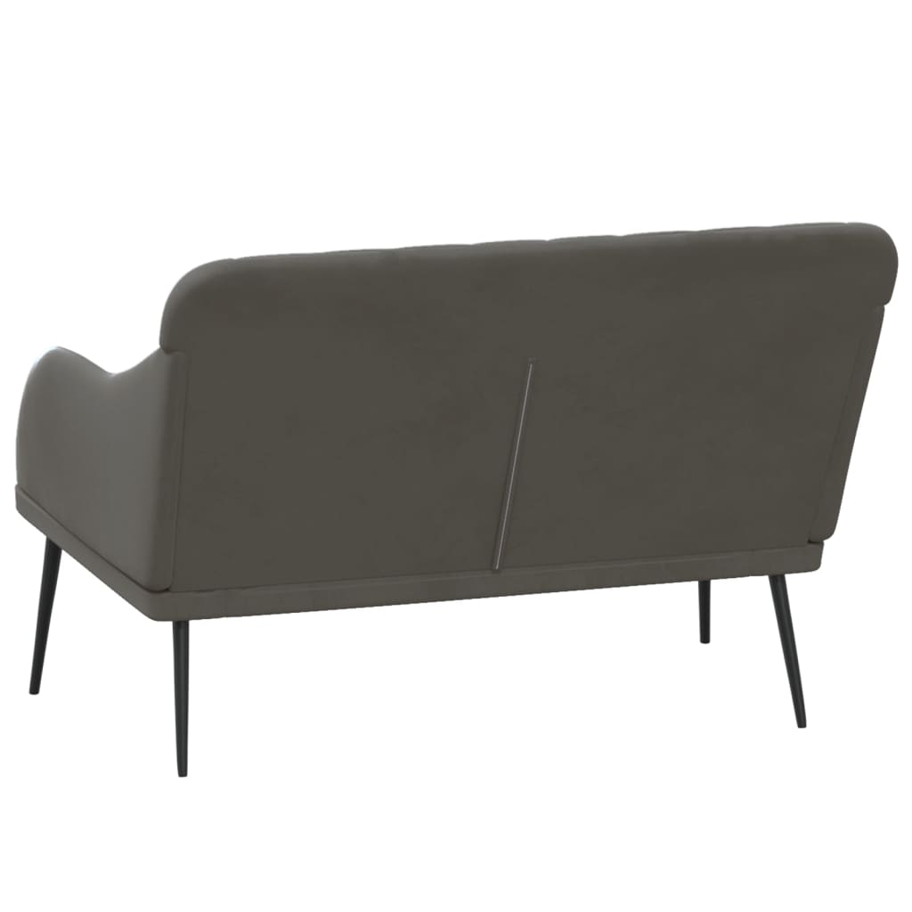 vidaXL Ławka, ciemnoszara, 110x76x80 cm, obita aksamitem