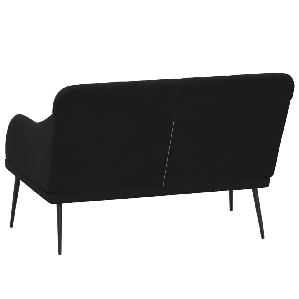vidaXL Ławka, czarna, 110x76x80 cm, obita aksamitem