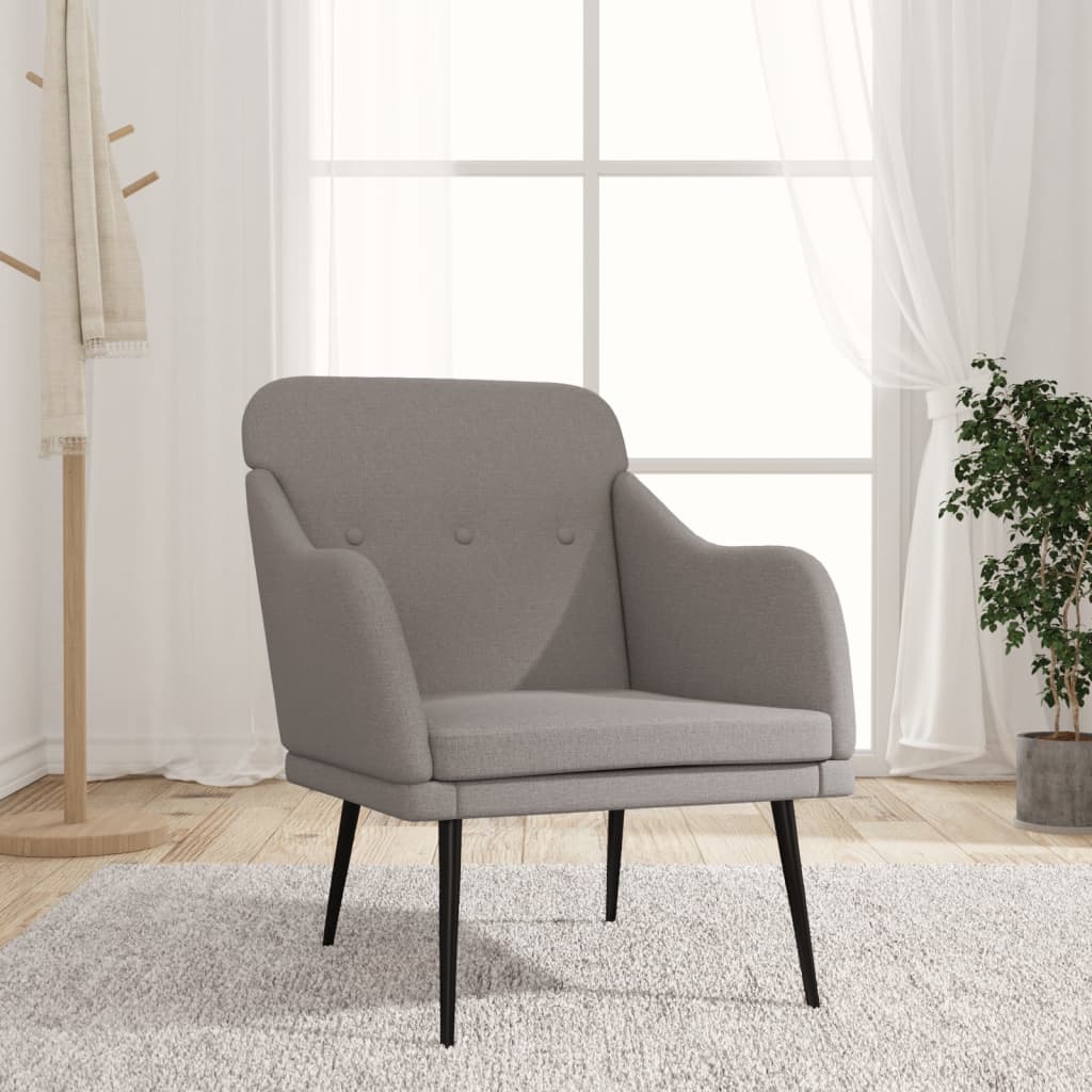 vidaXL Fotel, kolor taupe, 63x76x80 cm, obity tkaniną