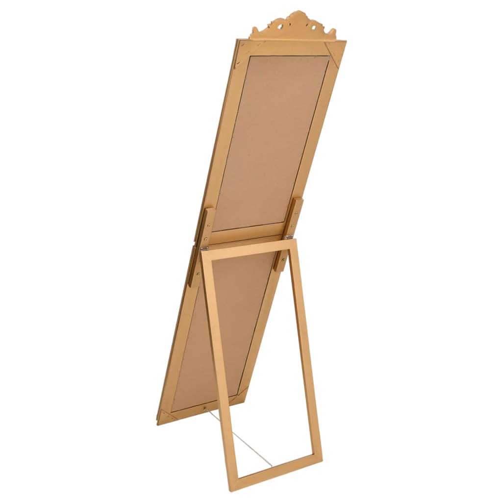 vidaXL Lustro wolnostojące, złote, 45x180 cm