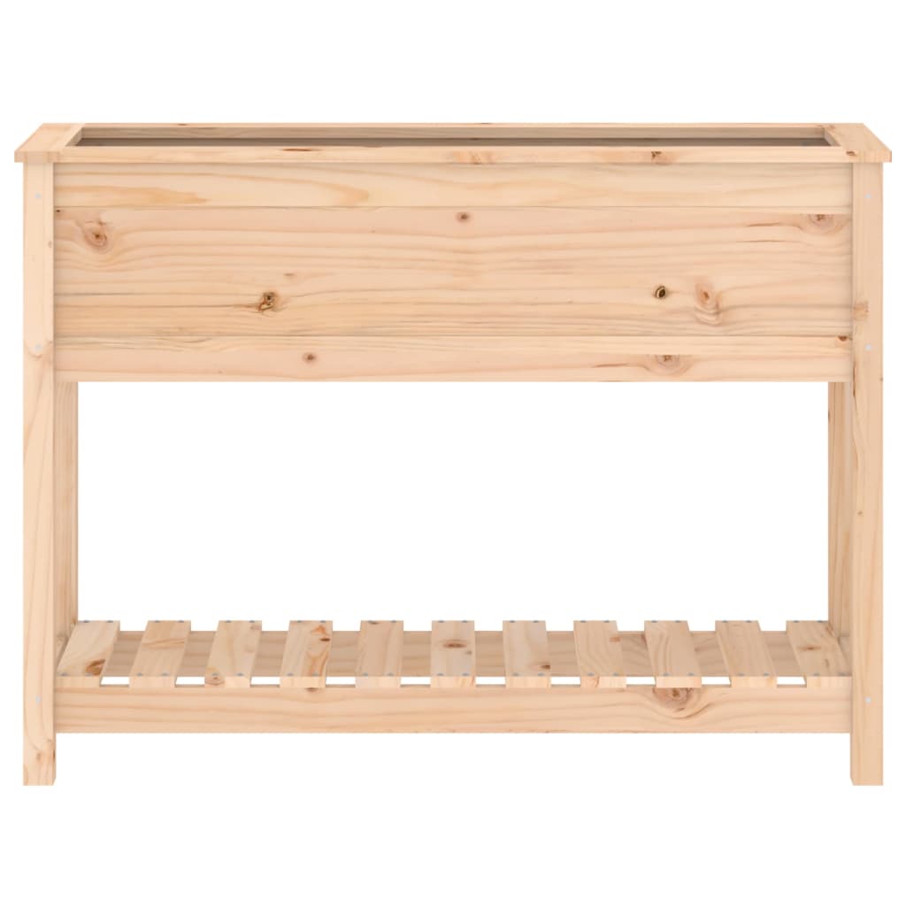 vidaXL Donica z półką, 111,5x34,5x81 cm, lite drewno sosnowe