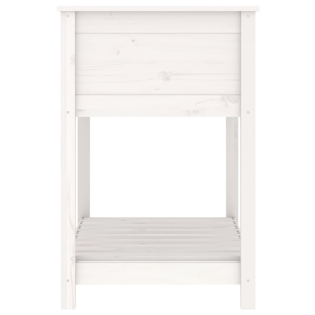 vidaXL Donica z półką, biała, 82,5x54x81 cm, lite drewno sosnowe