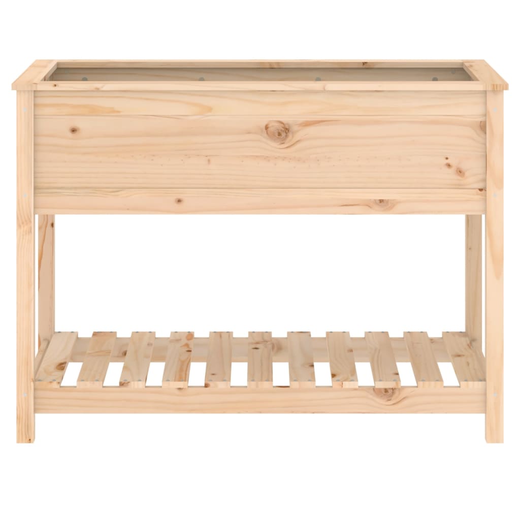 vidaXL Donica z półką, 111,5x54x81 cm, lite drewno sosnowe