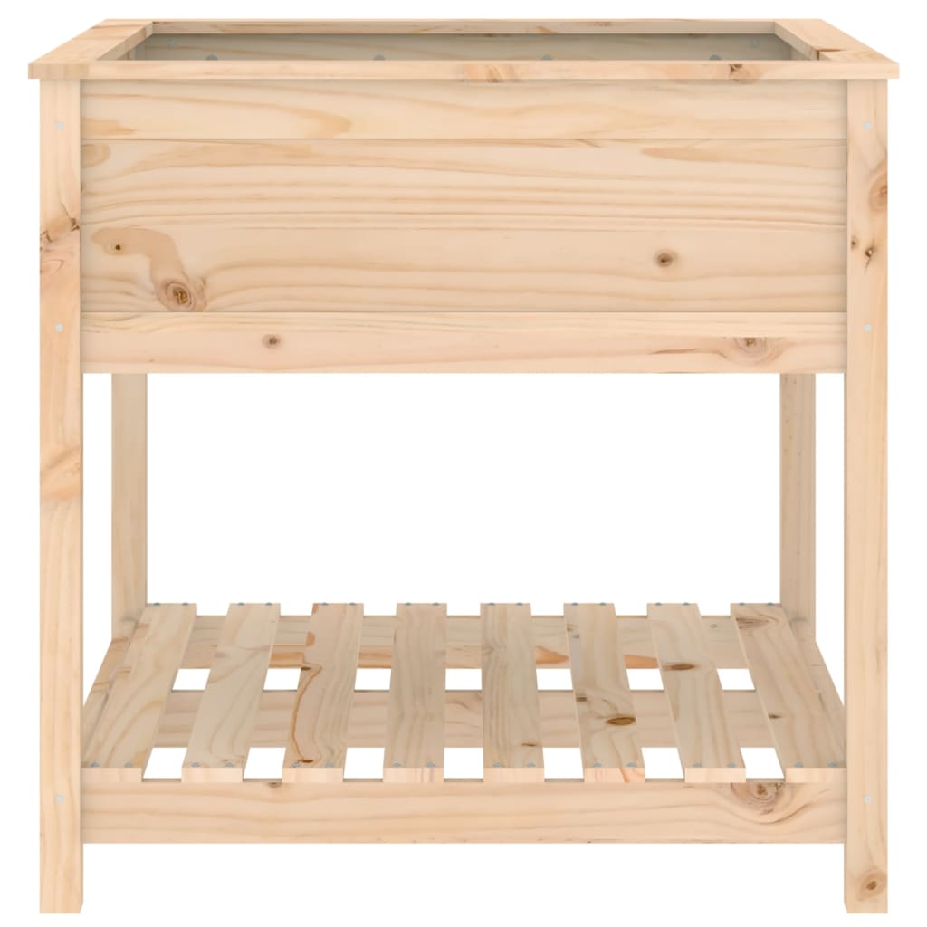 vidaXL Donica z półką, 82,5x82,5x81 cm, lite drewno sosnowe