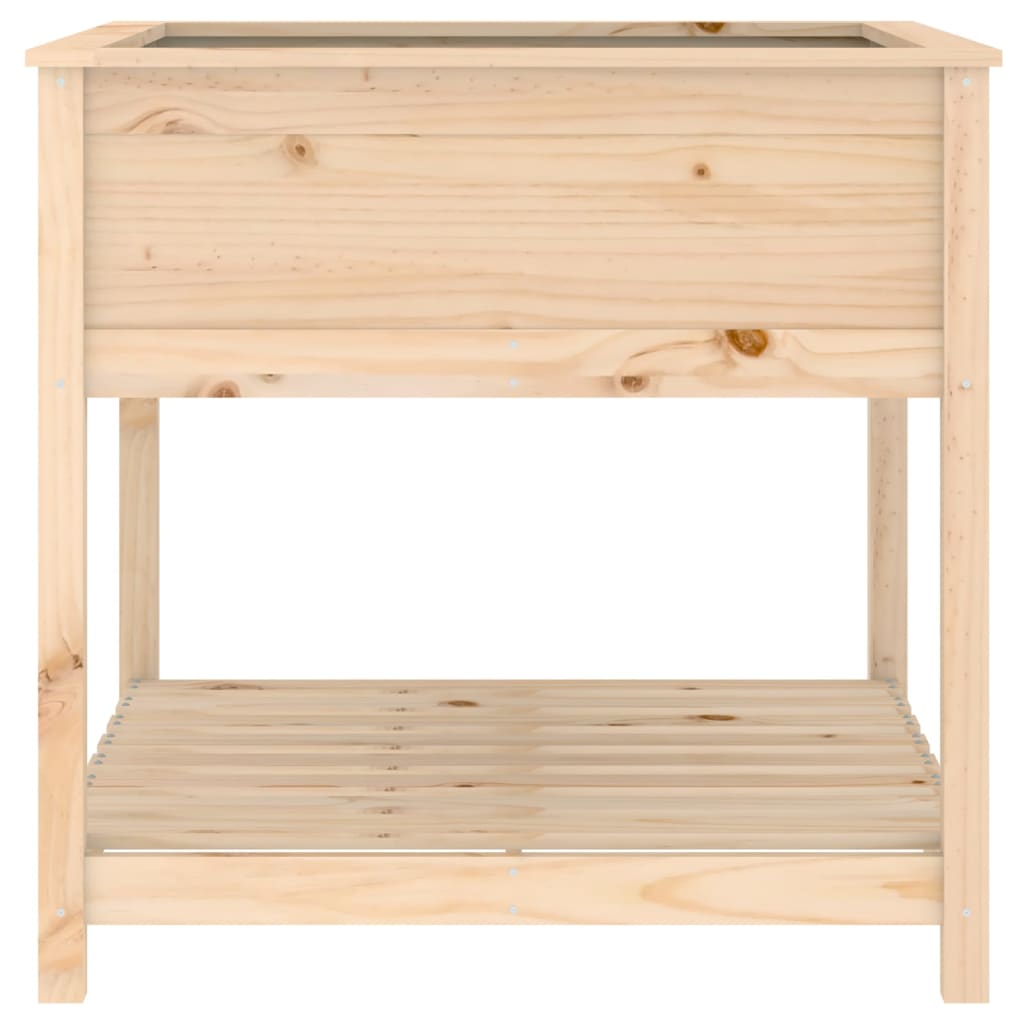 vidaXL Donica z półką, 82,5x82,5x81 cm, lite drewno sosnowe