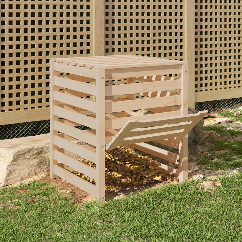 vidaXL Kompostownik, 63,5x63,5x77,5 cm, lite drewno sosnowe