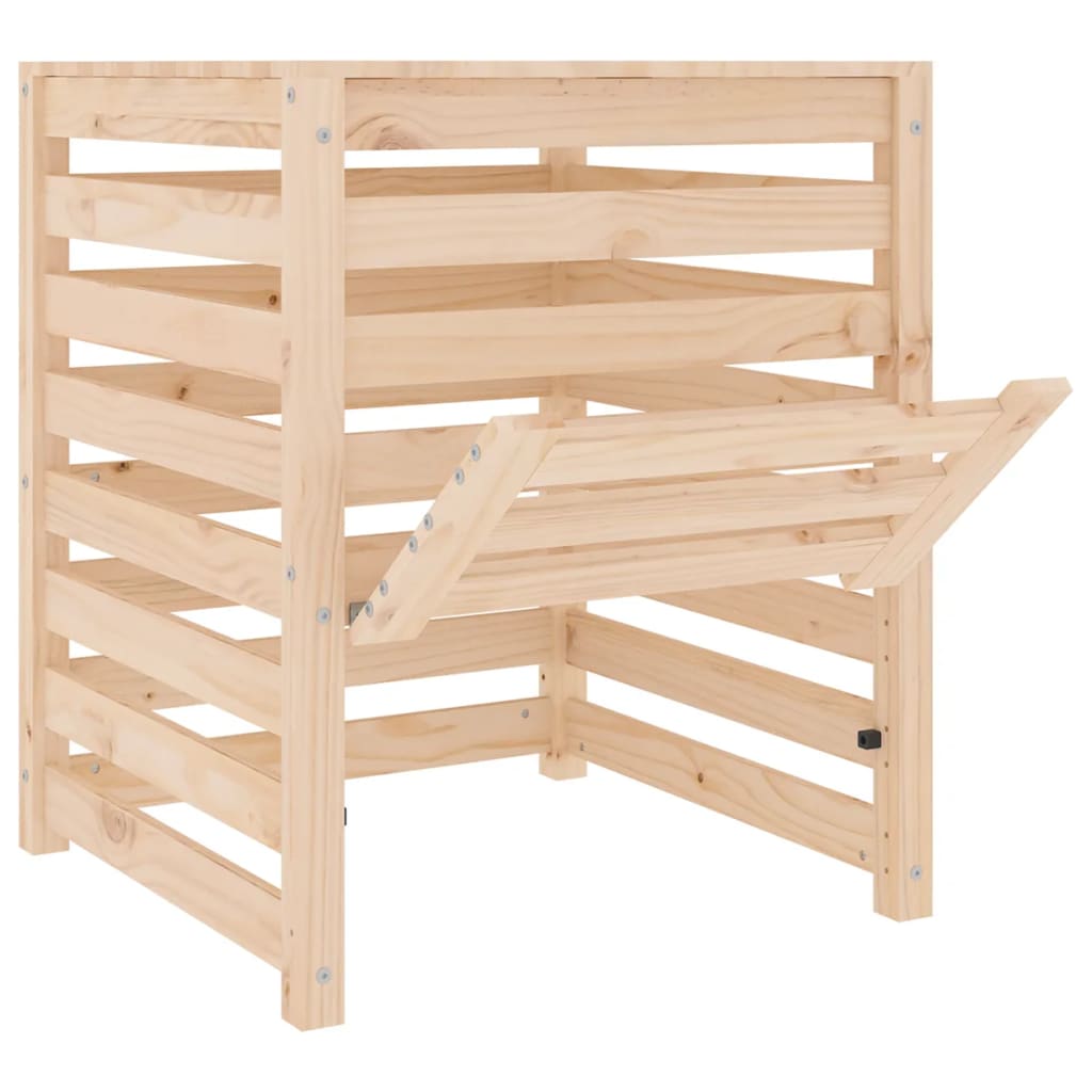vidaXL Kompostownik, 63,5x63,5x77,5 cm, lite drewno sosnowe