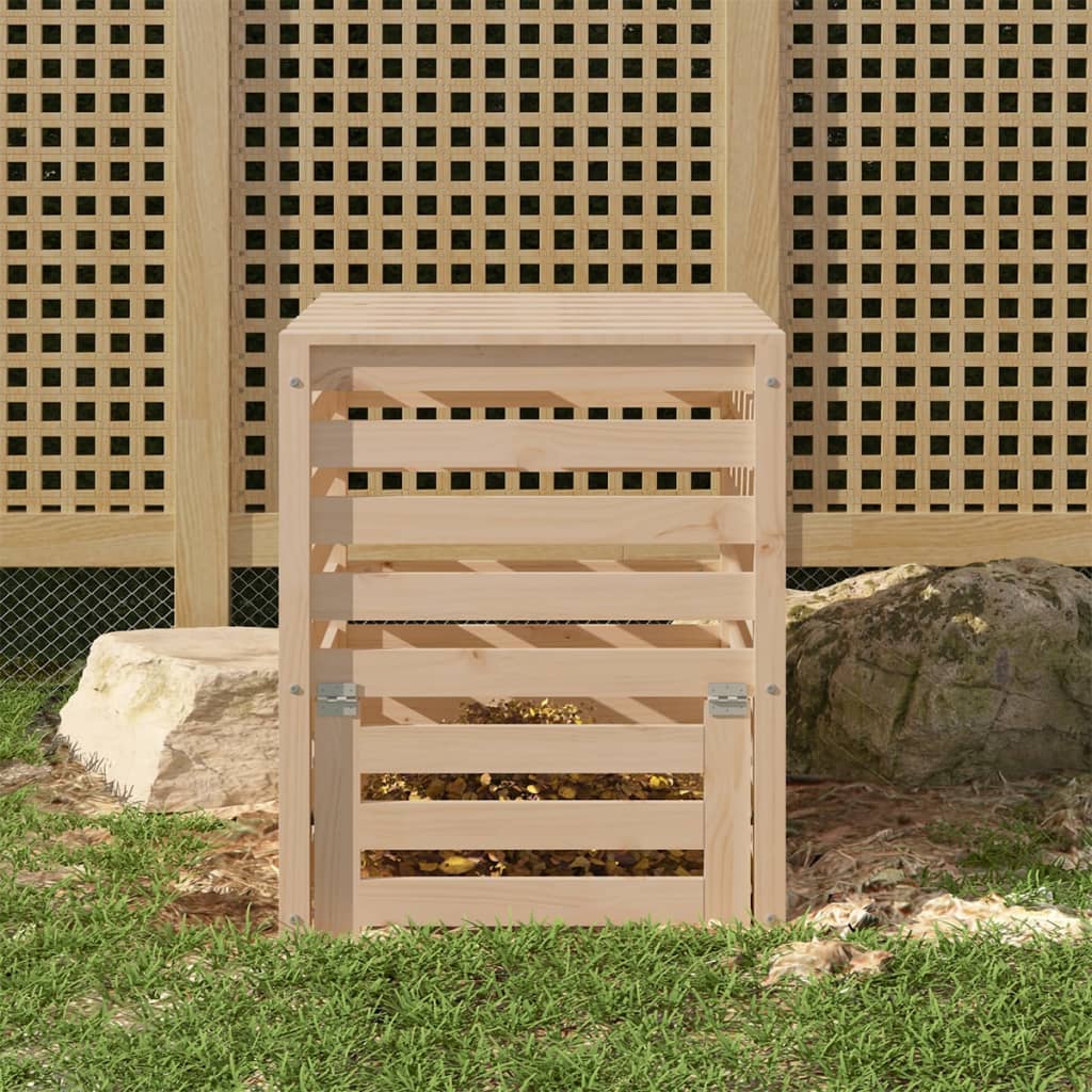 vidaXL Kompostownik, 63,5x63,5x77,5 cm, lite drewno sosnowe