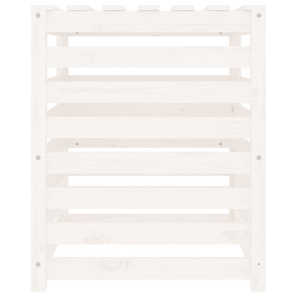 vidaXL Kompostownik, biały, 63,5x63,5x77,5 cm, lite drewno sosnowe