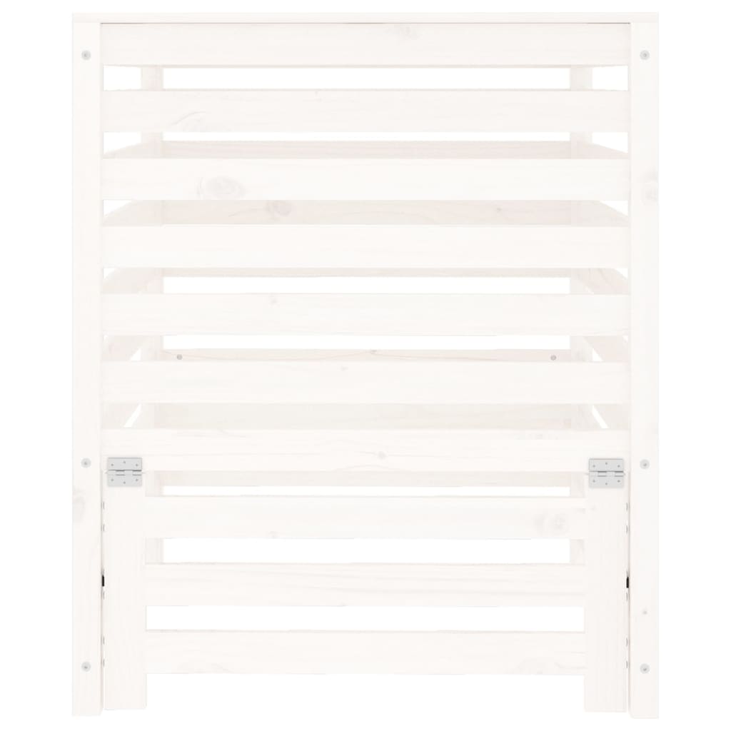 vidaXL Kompostownik, biały, 82,5x82,5x99,5 cm, lite drewno sosnowe