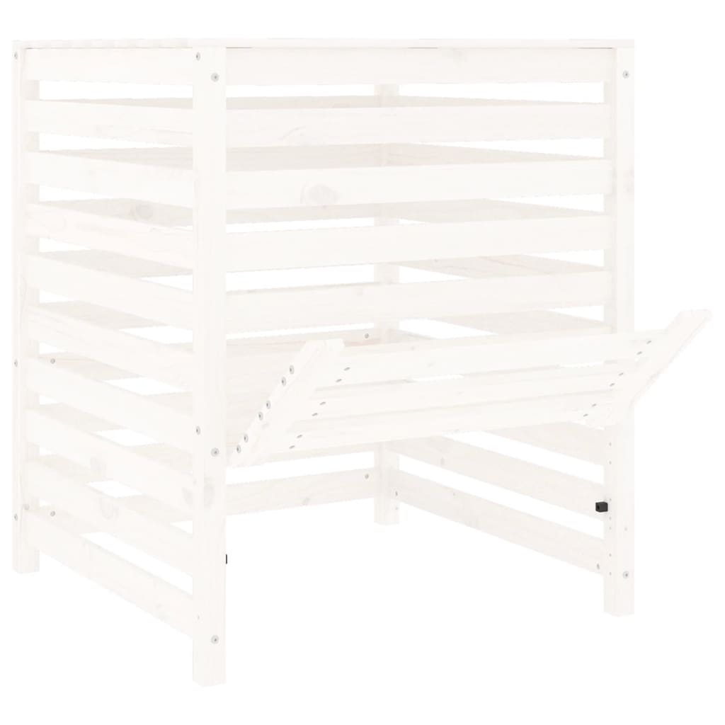 vidaXL Kompostownik, biały, 82,5x82,5x99,5 cm, lite drewno sosnowe
