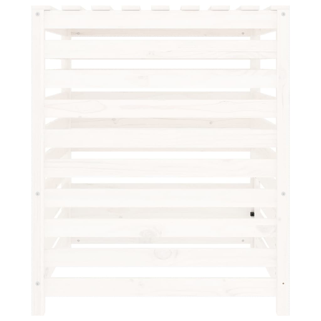 vidaXL Kompostownik, biały, 82,5x82,5x99,5 cm, lite drewno sosnowe