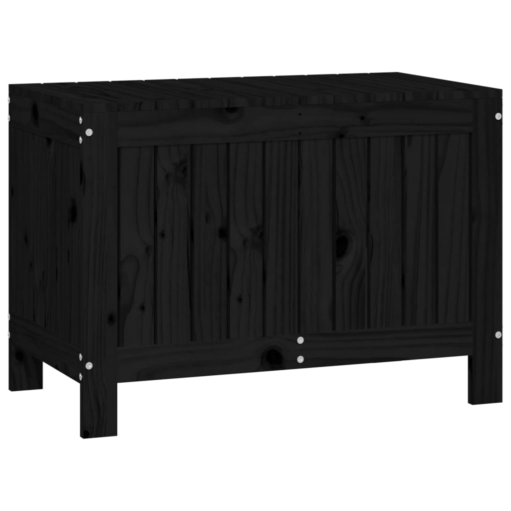 vidaXL Skrzynia ogrodowa, czarna, 76x42,5x54 cm, sosnowa