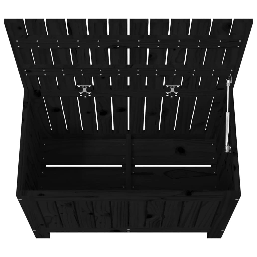 vidaXL Skrzynia ogrodowa, czarna, 76x42,5x54 cm, sosnowa