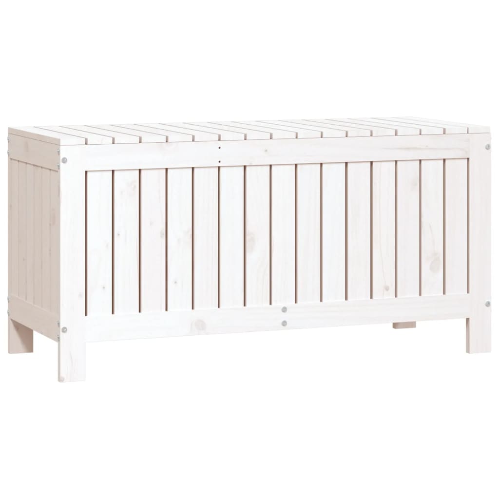 vidaXL Skrzynia ogrodowa, biała, 108x42,5x54 cm, lite drewno sosnowe