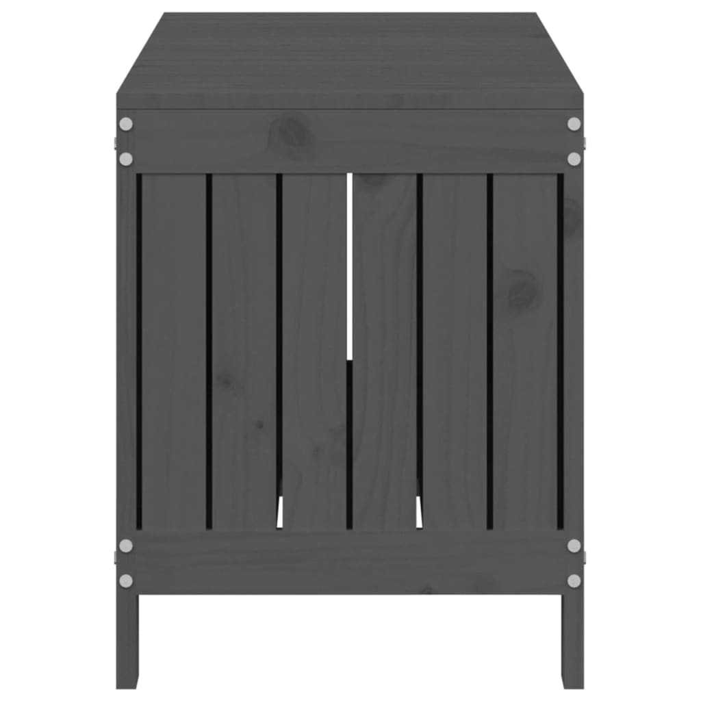 vidaXL Skrzynia ogrodowa, szara, 108x42,5x54 cm, lite drewno sosnowe