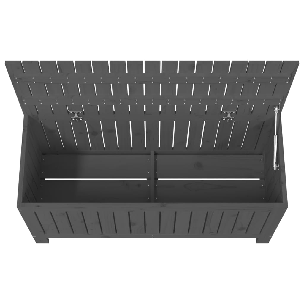 vidaXL Skrzynia ogrodowa, szara, 108x42,5x54 cm, lite drewno sosnowe