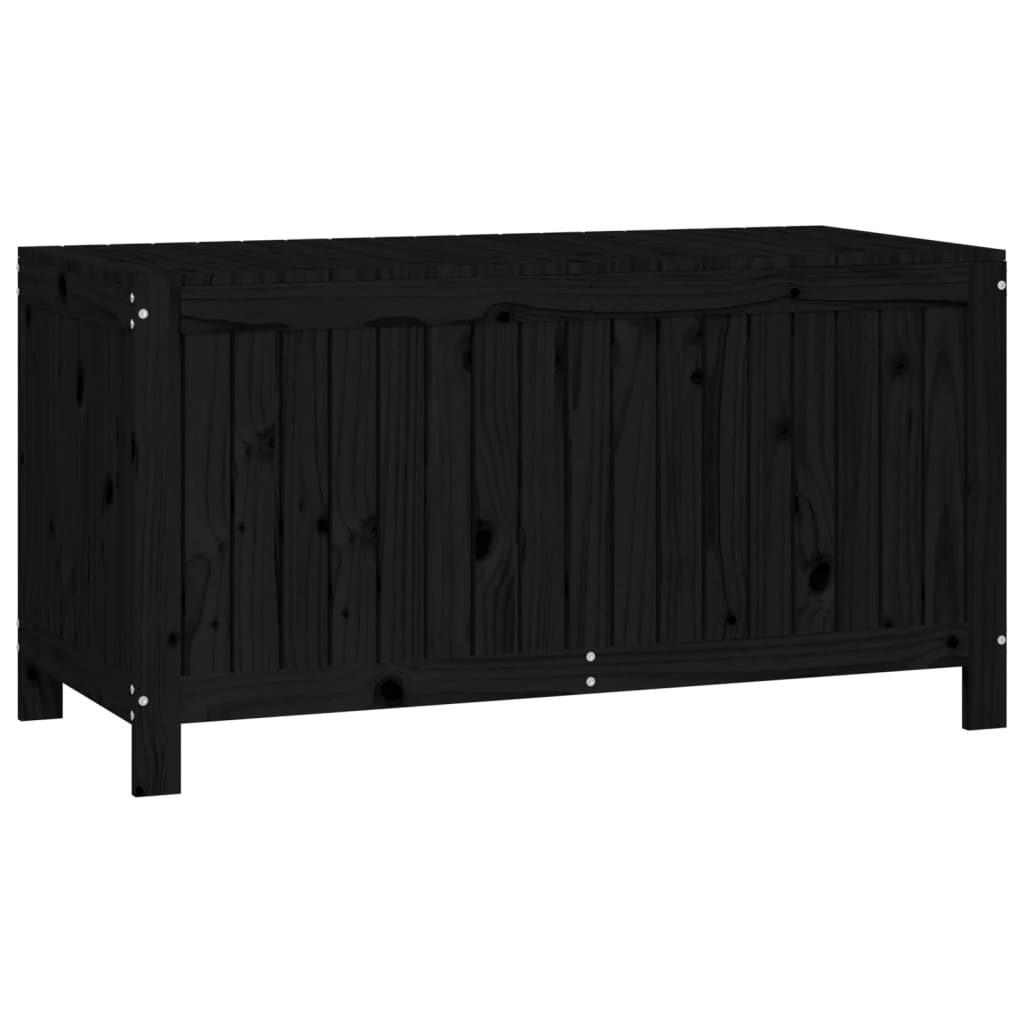 vidaXL Skrzynia ogrodowa, czarna, 121x55x64 cm, lite drewno sosnowe