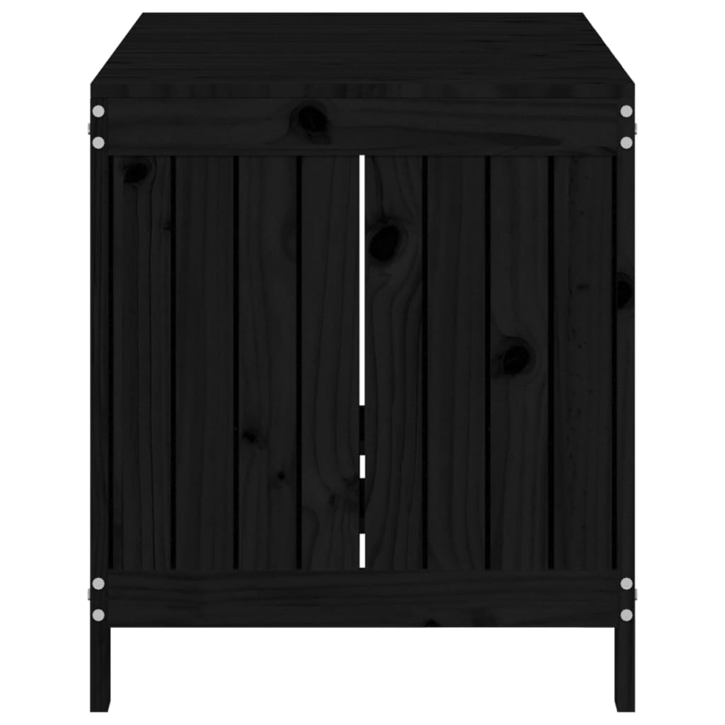 vidaXL Skrzynia ogrodowa, czarna, 121x55x64 cm, lite drewno sosnowe