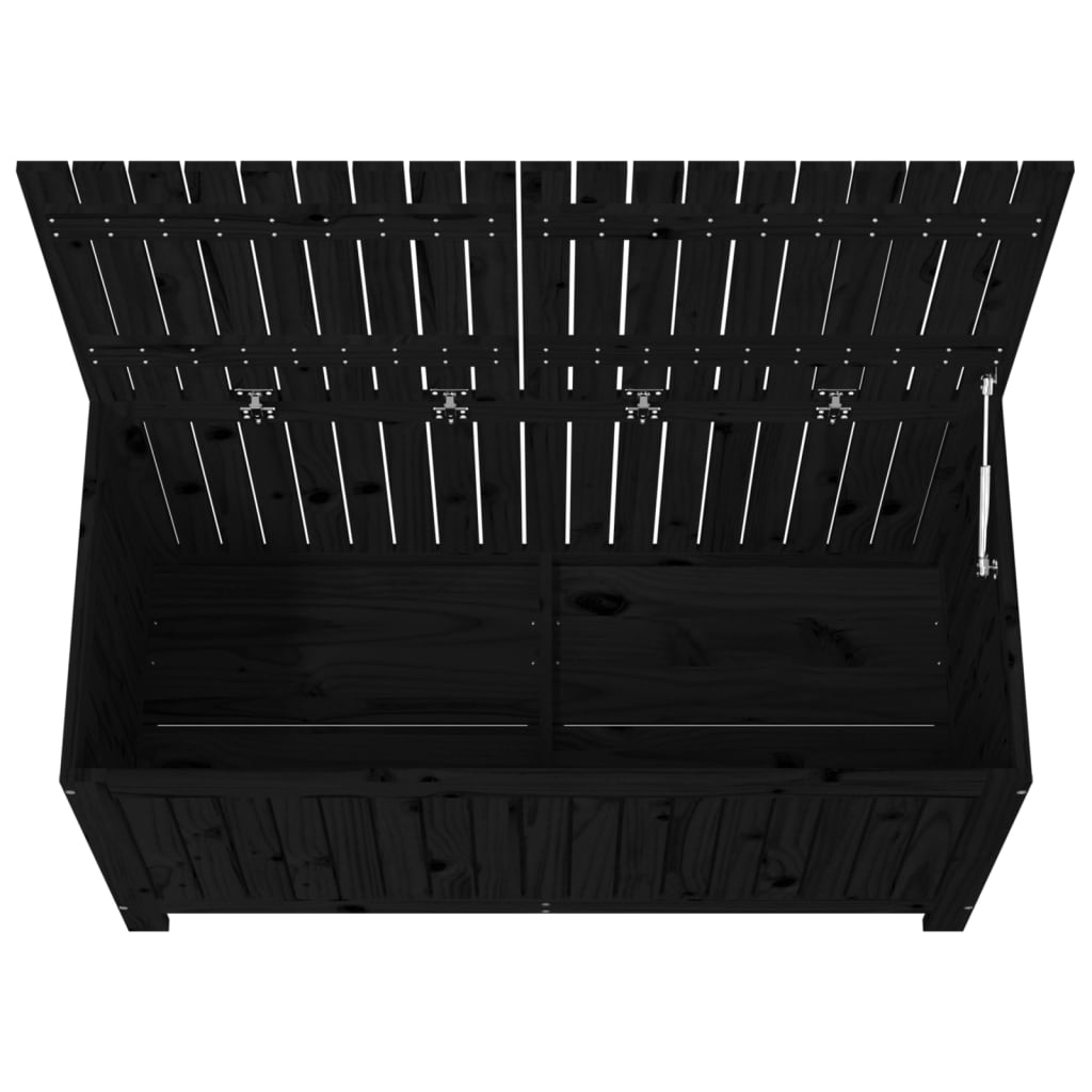vidaXL Skrzynia ogrodowa, czarna, 121x55x64 cm, lite drewno sosnowe