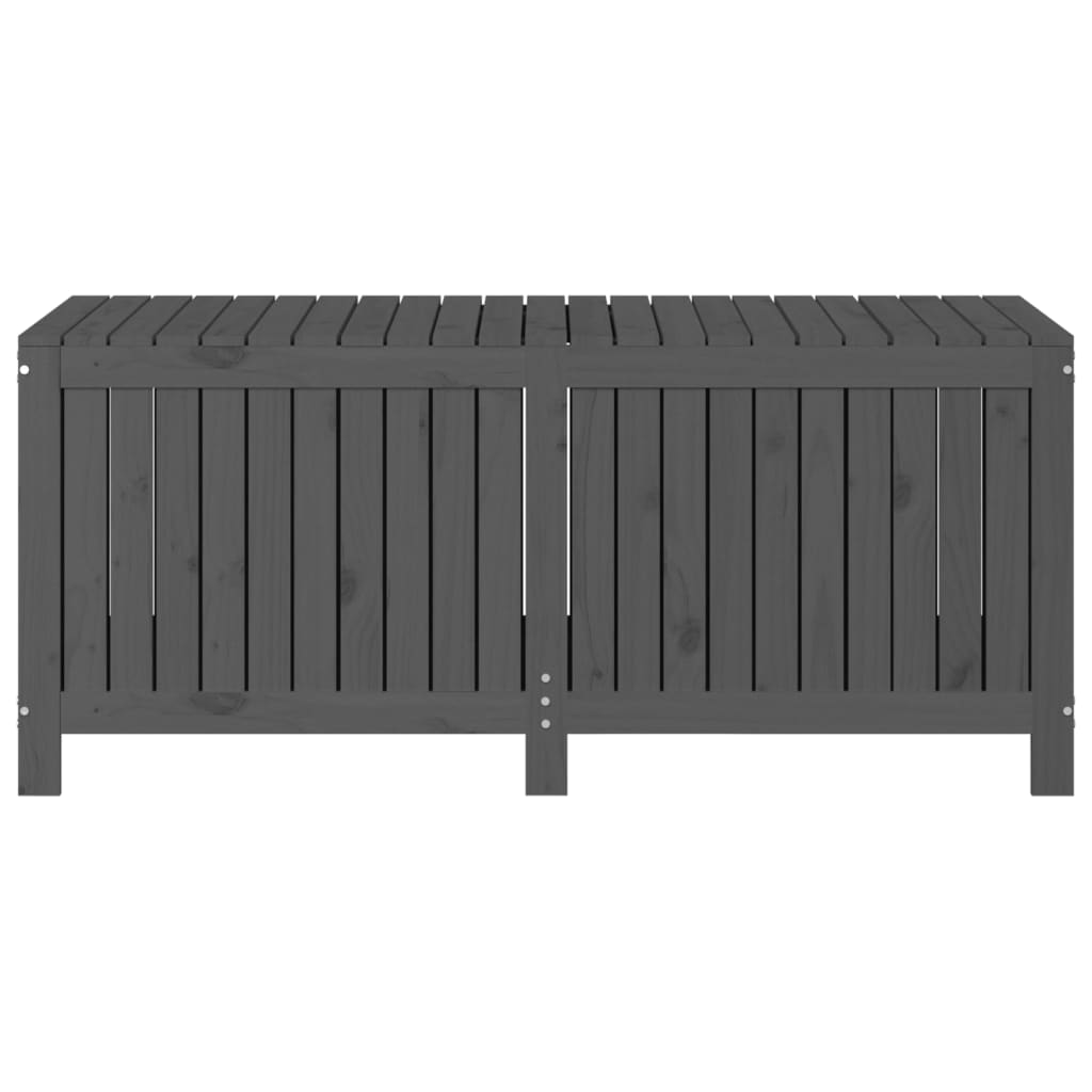 vidaXL Skrzynia ogrodowa, szara, 147x68x64 cm, lite drewno sosnowe