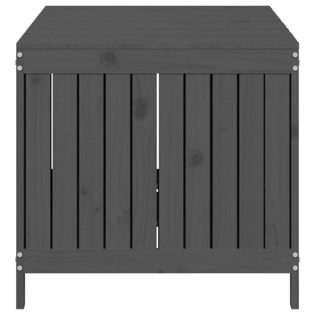 vidaXL Skrzynia ogrodowa, szara, 147x68x64 cm, lite drewno sosnowe
