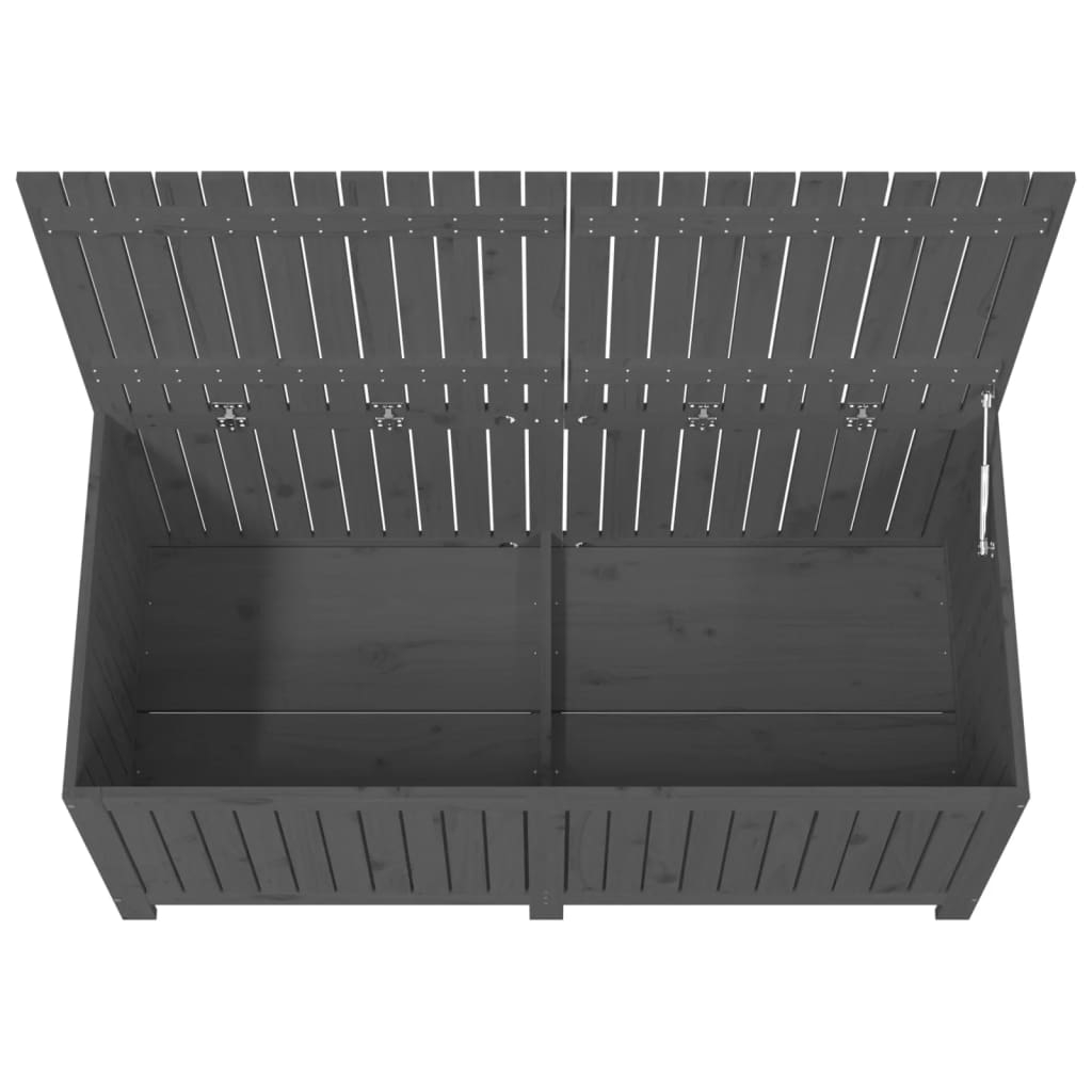 vidaXL Skrzynia ogrodowa, szara, 147x68x64 cm, lite drewno sosnowe