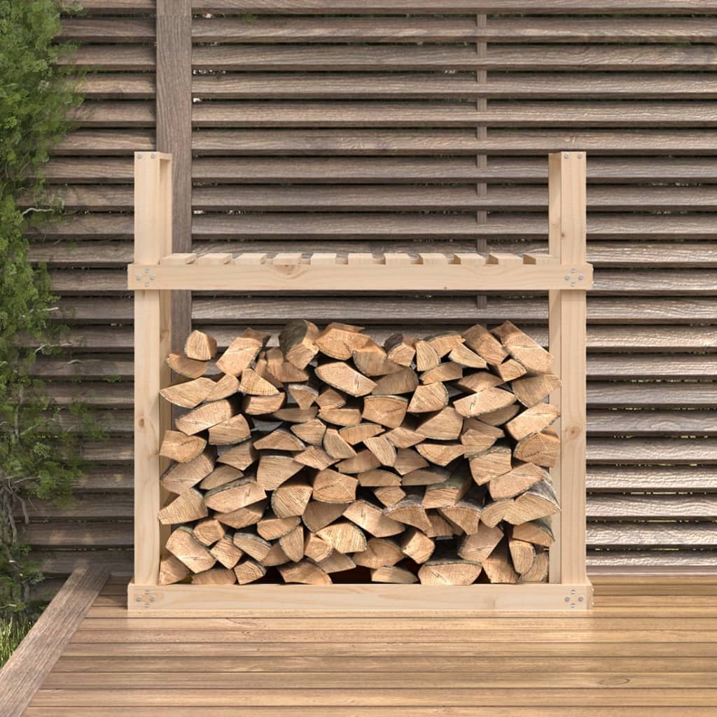 vidaXL Stojak na drewno, 110x35x108,5 cm, lite drewno sosnowe