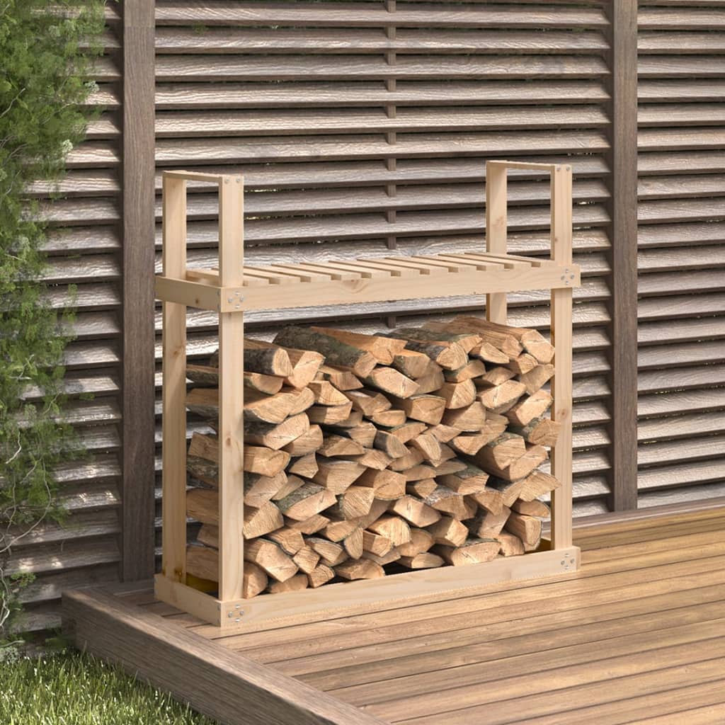 vidaXL Stojak na drewno, 110x35x108,5 cm, lite drewno sosnowe