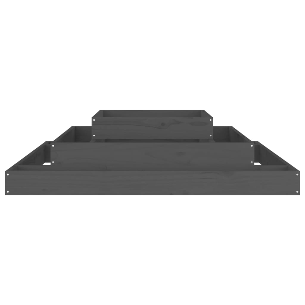 vidaXL Donica, szara, 110x110x27 cm, lite drewno sosnowe