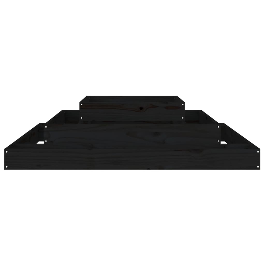vidaXL Donica, czarna, 110x110x27 cm, lite drewno sosnowe