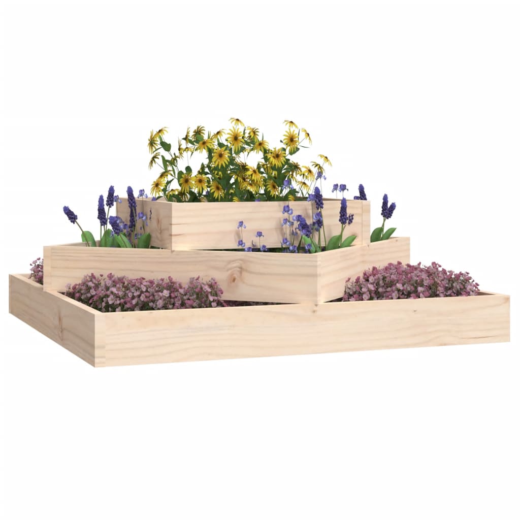 vidaXL Donica, 83x83x27 cm, lite drewno sosnowe