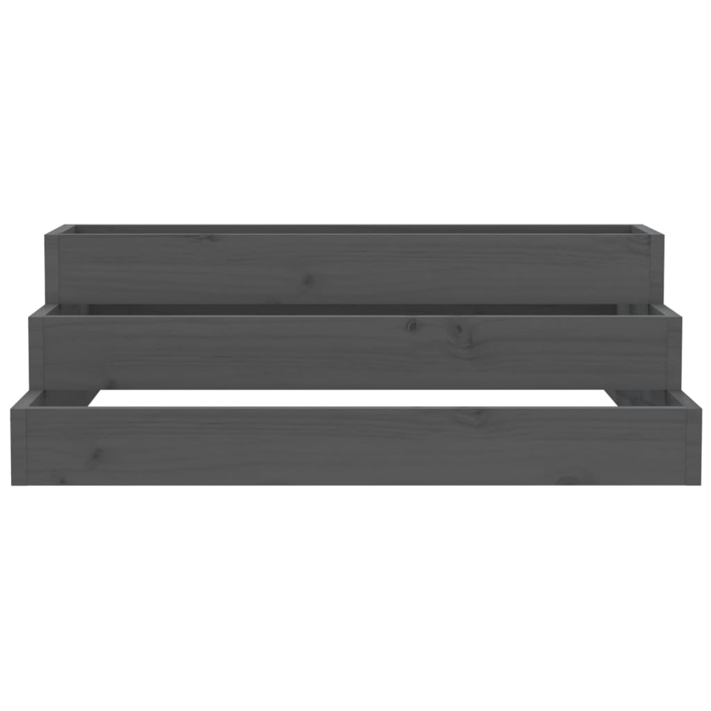 vidaXL Donica, szara, 80x80x27 cm, lite drewno sosnowe
