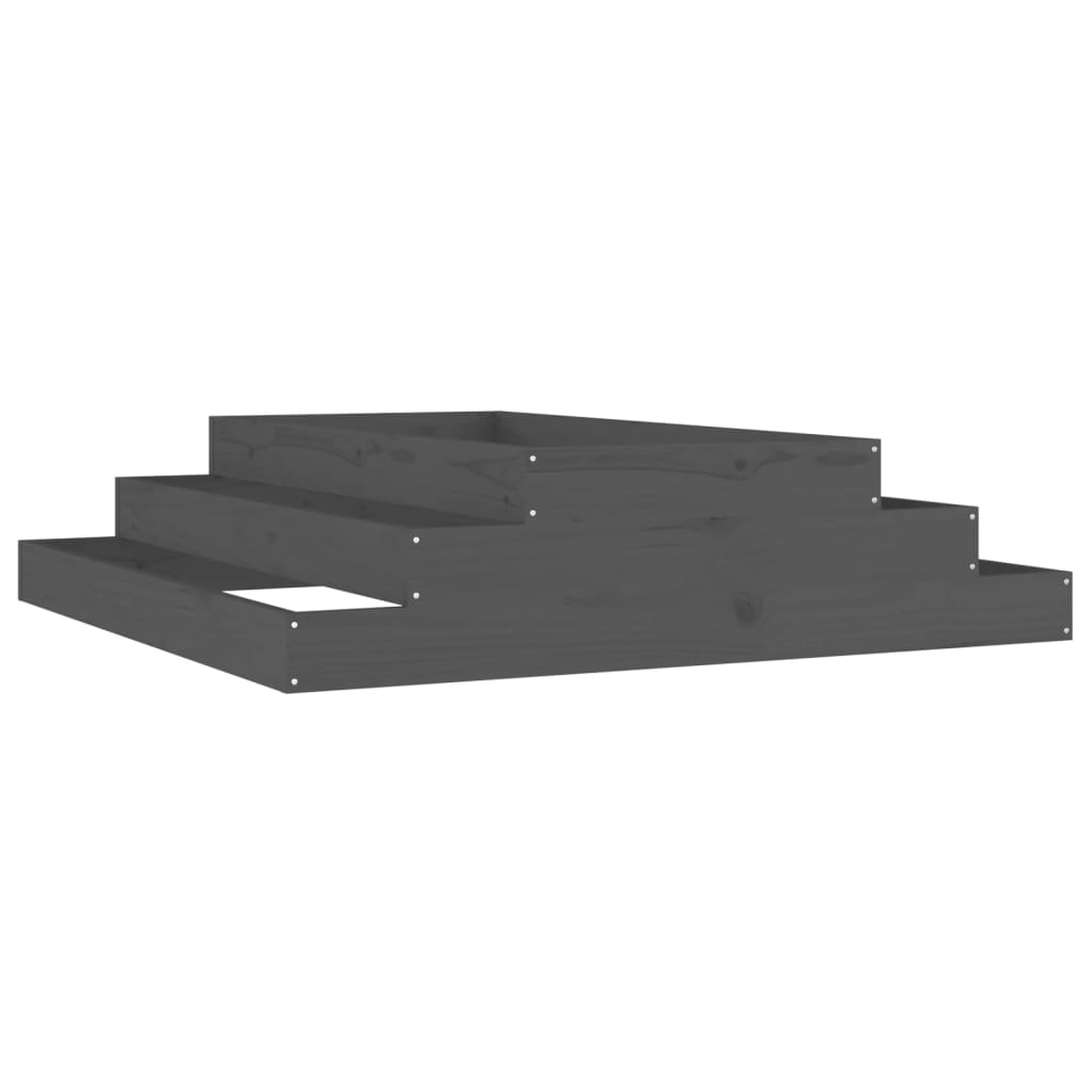 vidaXL Donica, szara, 110x110x27 cm, lite drewno sosnowe
