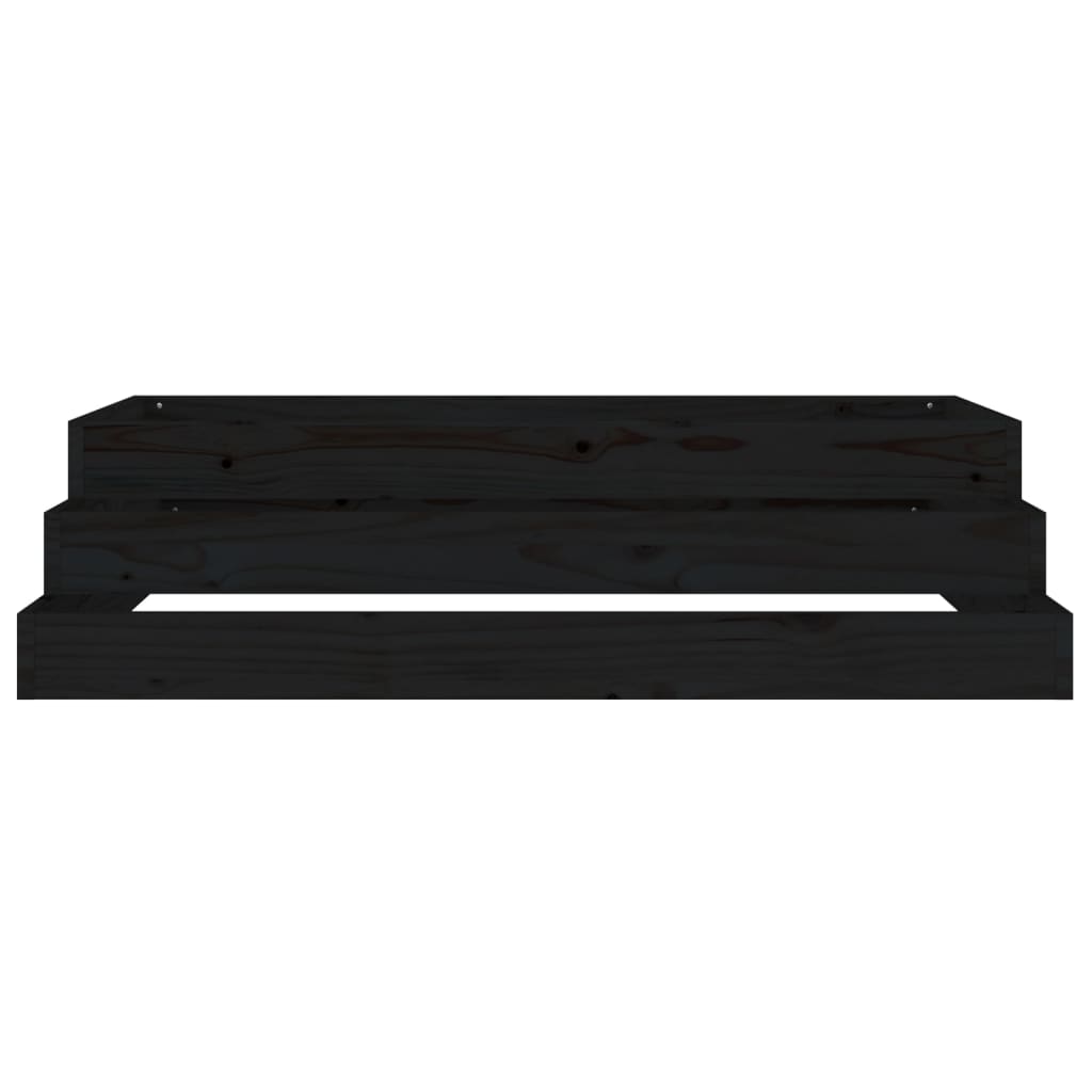 vidaXL Donica, czarna, 110x110x27 cm, lite drewno sosnowe