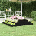 vidaXL Donica, czarna, 110x110x27 cm, lite drewno sosnowe