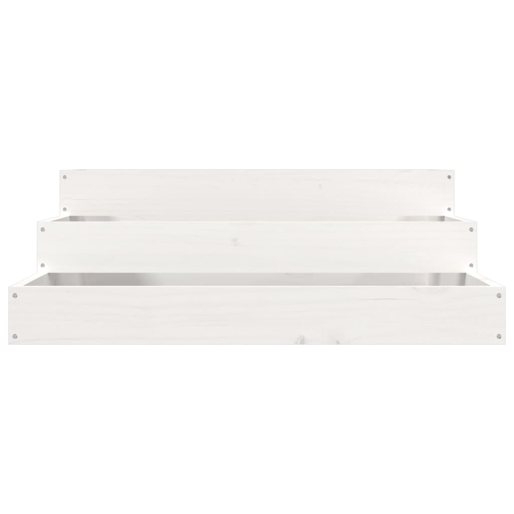 vidaXL Donica, biała, 78x78x27 cm, lite drewno sosnowe