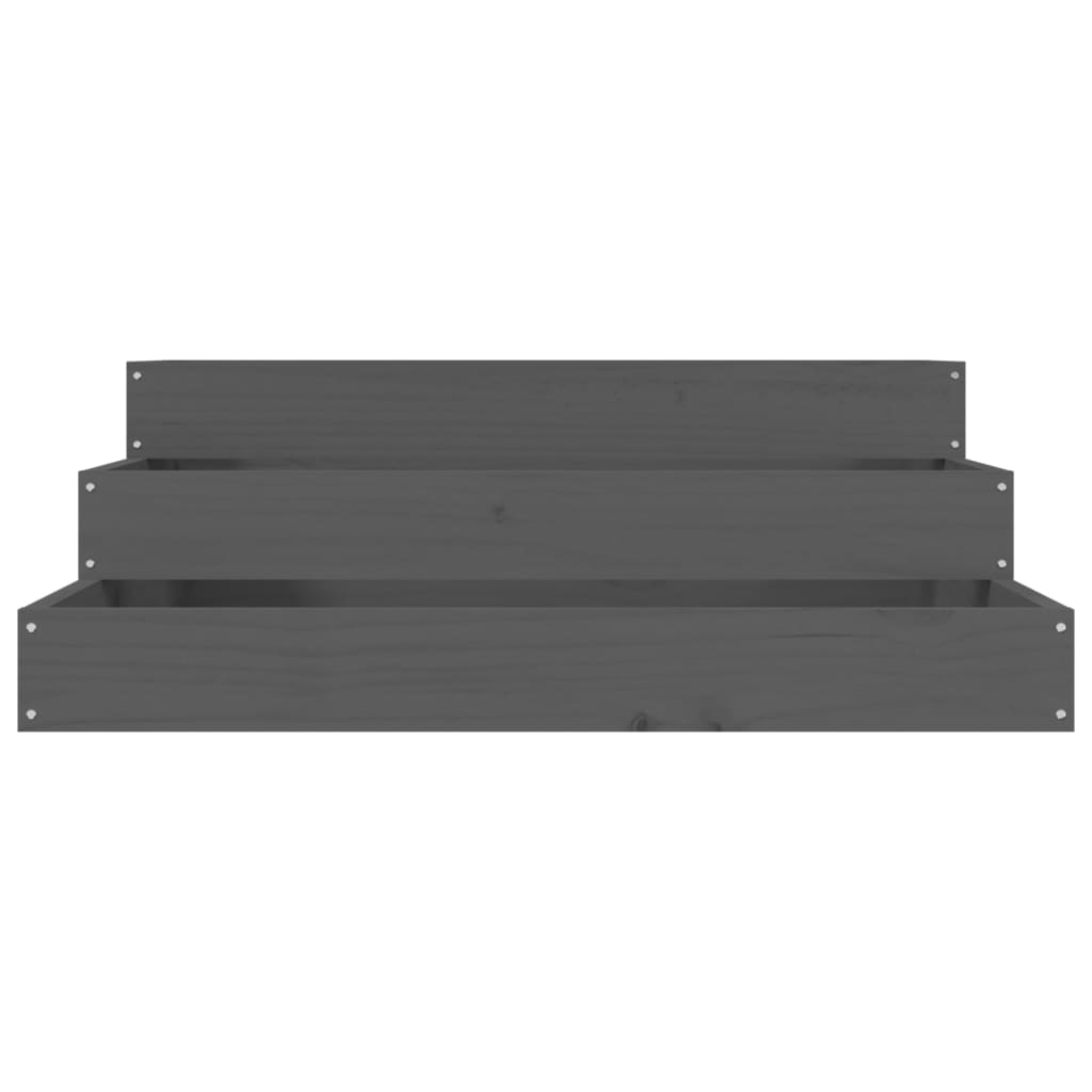 vidaXL Donica, szara, 78x78x27 cm, lite drewno sosnowe