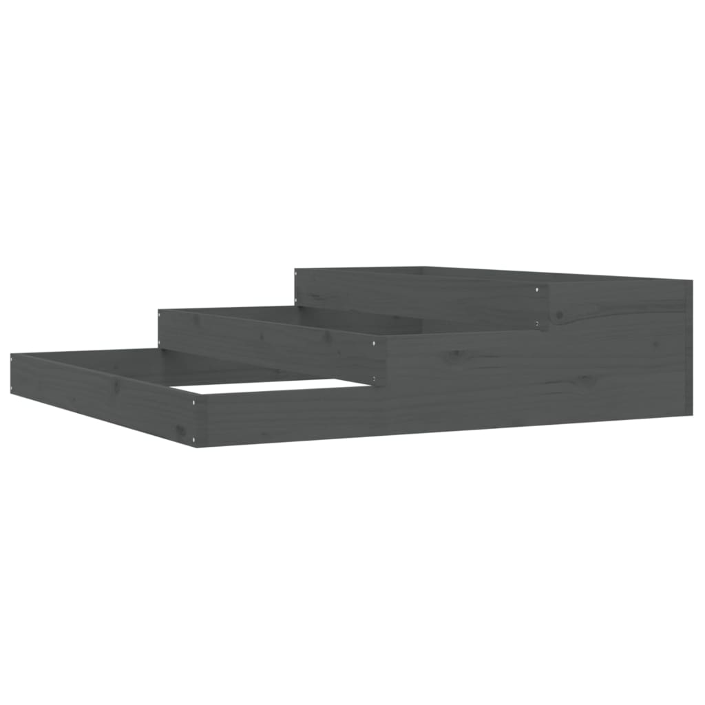 vidaXL Donica, szara, 107x107x27 cm, lite drewno sosnowe