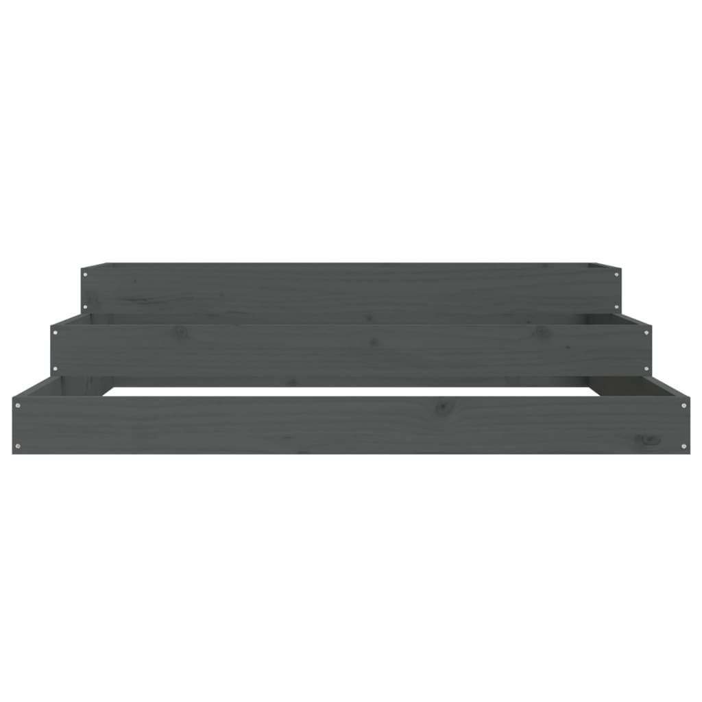 vidaXL Donica, szara, 107x107x27 cm, lite drewno sosnowe