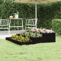 vidaXL Donica, czarna, 107x107x27 cm, lite drewno sosnowe