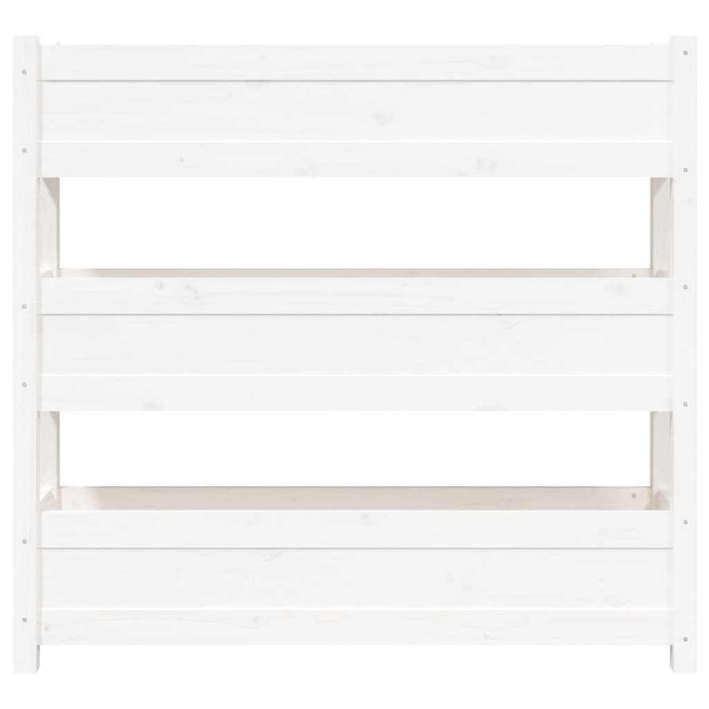 vidaXL Donica, biała, 112x25x104,5 cm, lite drewno sosnowe